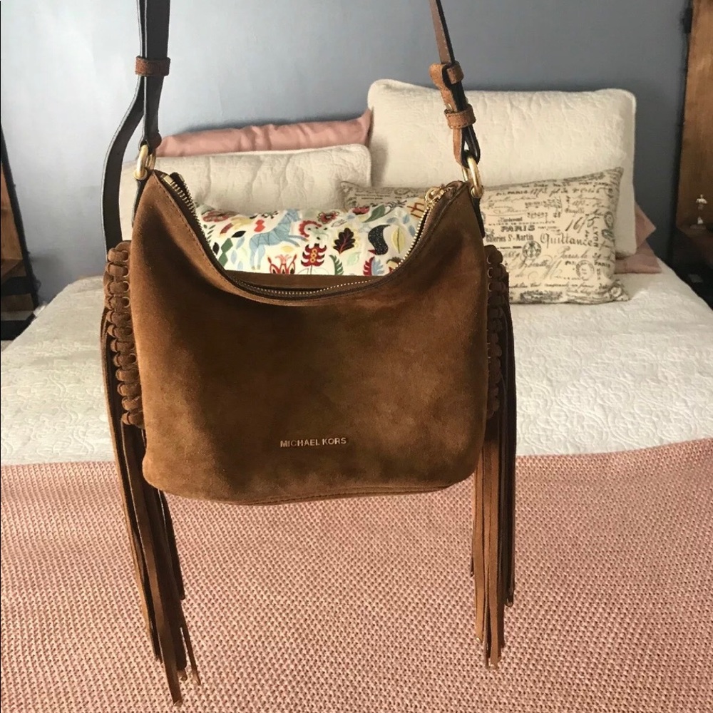 Michael Kors Billy Medium Suede Messenger Bag